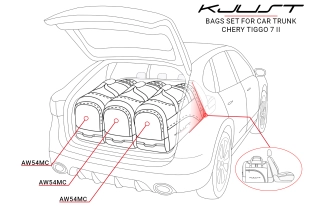 CHERY TIGGO 7 II 2025+ TASKESÆT TIL BAGAGERUM 3 STK